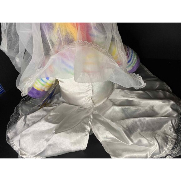 Build A Bear Rainbow Zebra Plush Bride Wedding Dress, Veil, Garter Belt BAB - Picture 4 of 15